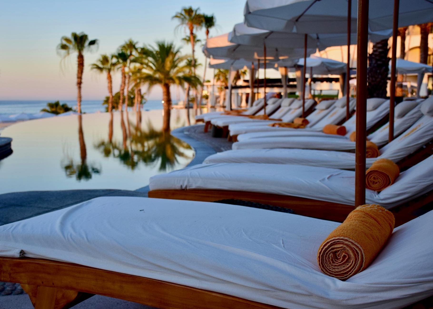 Resort poolside loungers