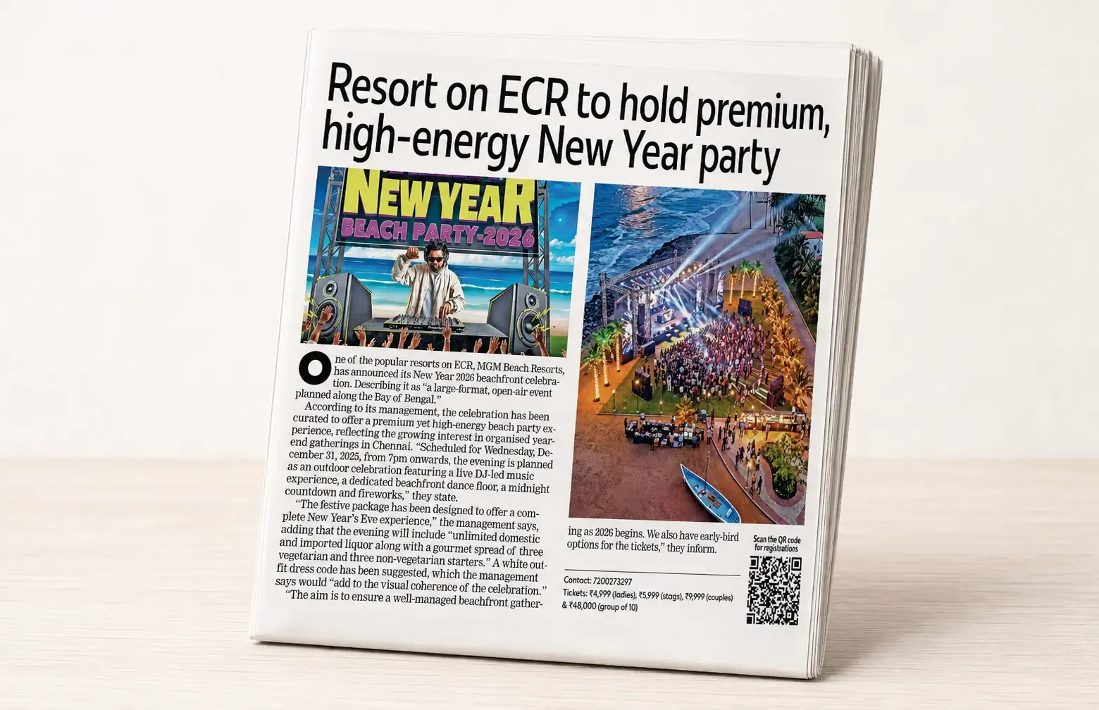 Premium New Year Party at ECR Beach Resort