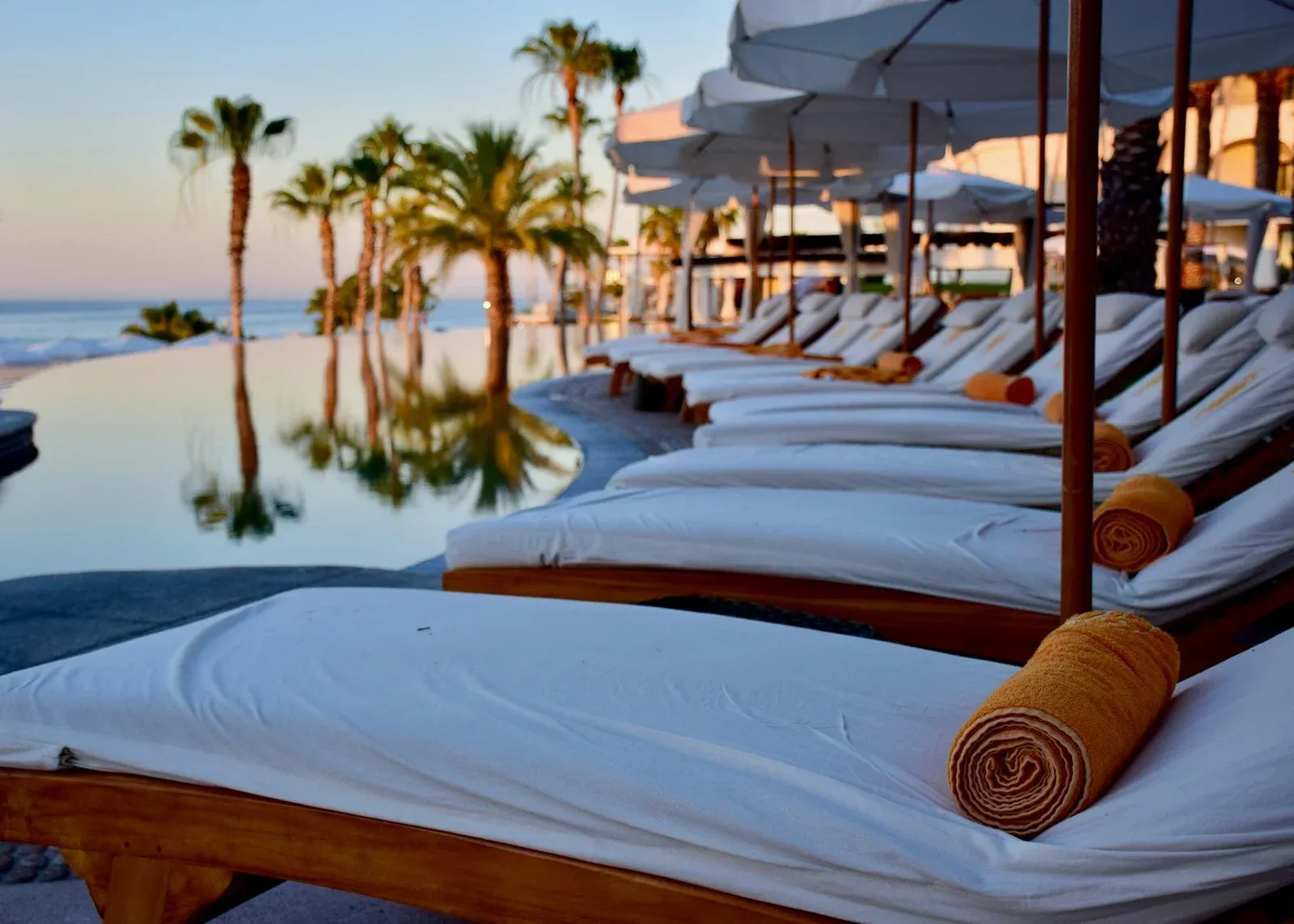 Resort poolside loungers